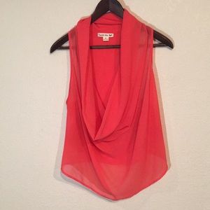 Hot Pink Sheer Sleeveless Top